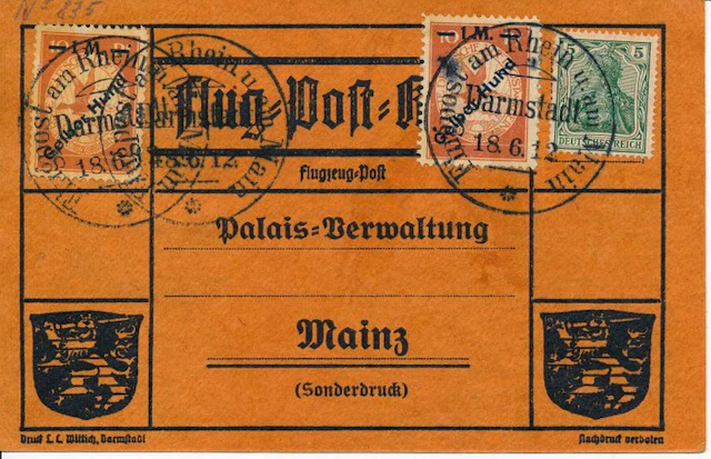 German Empire 1912 - Rhein-Main airmail