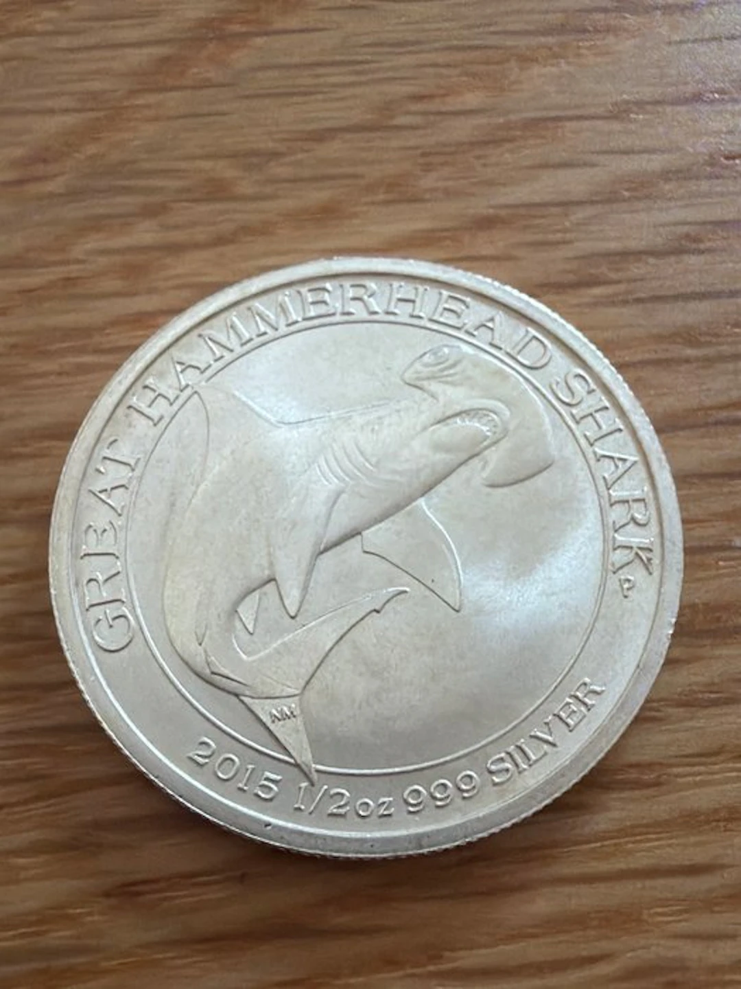 Australia. 50 Cent 2015 Hanmeehead Shark - 1/2 Oz (.999) (No reserve price)