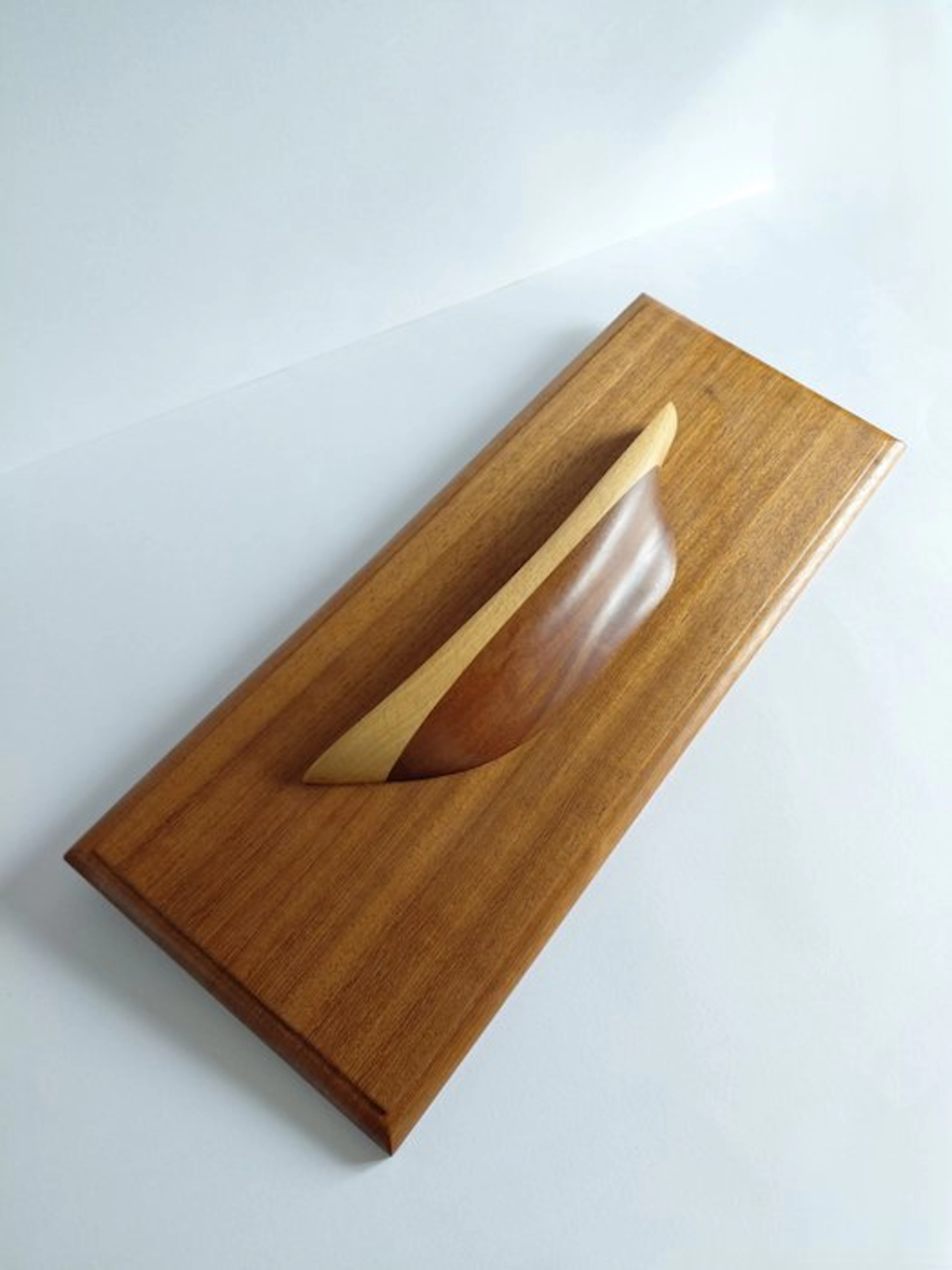 Half hull ship model - Large Demi coque décorative en bois, 43.5 cm