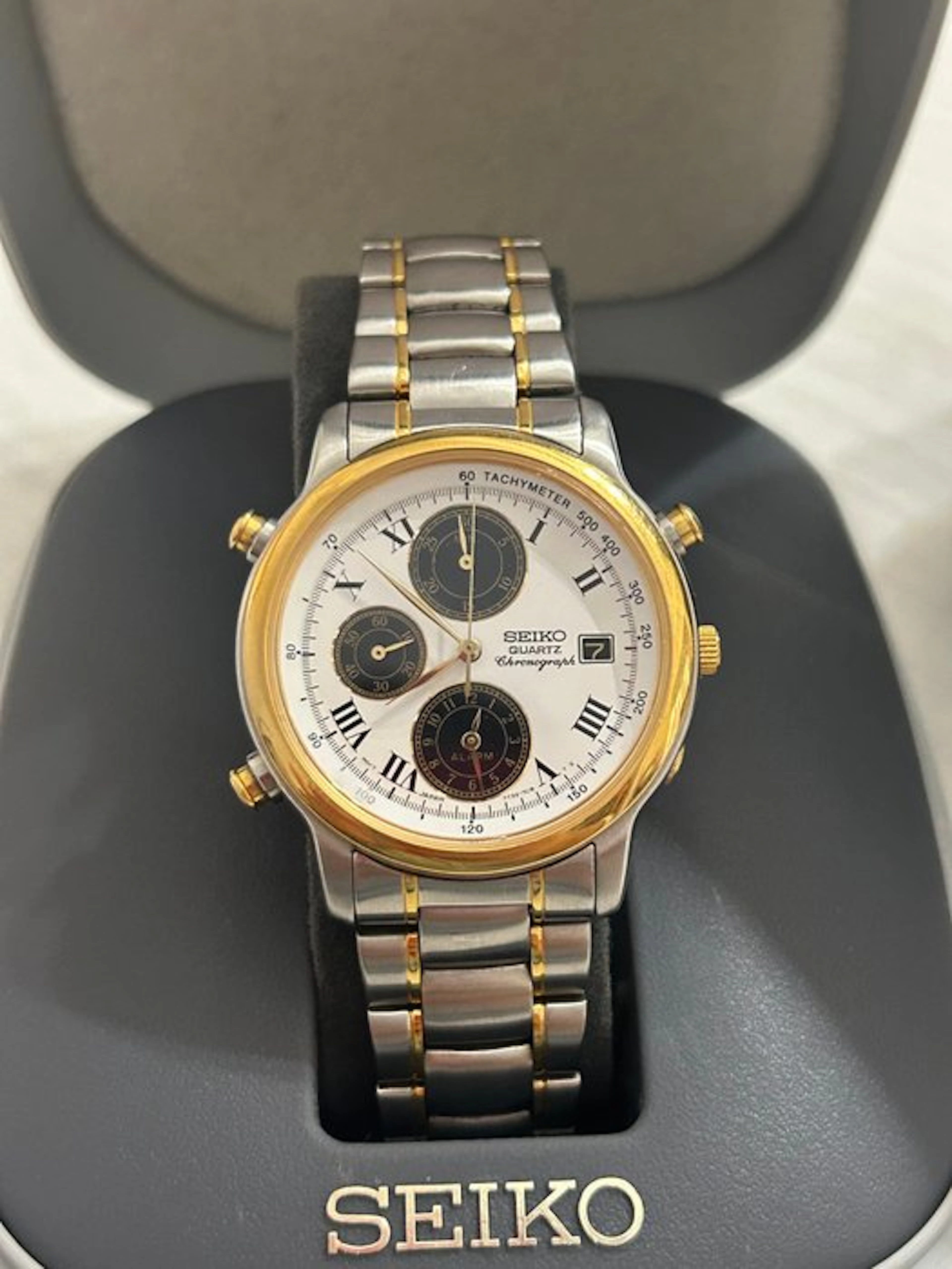Seiko - 7T32 Chronograph Gold Plated - No reserve price - Unisex - 1980-1989
