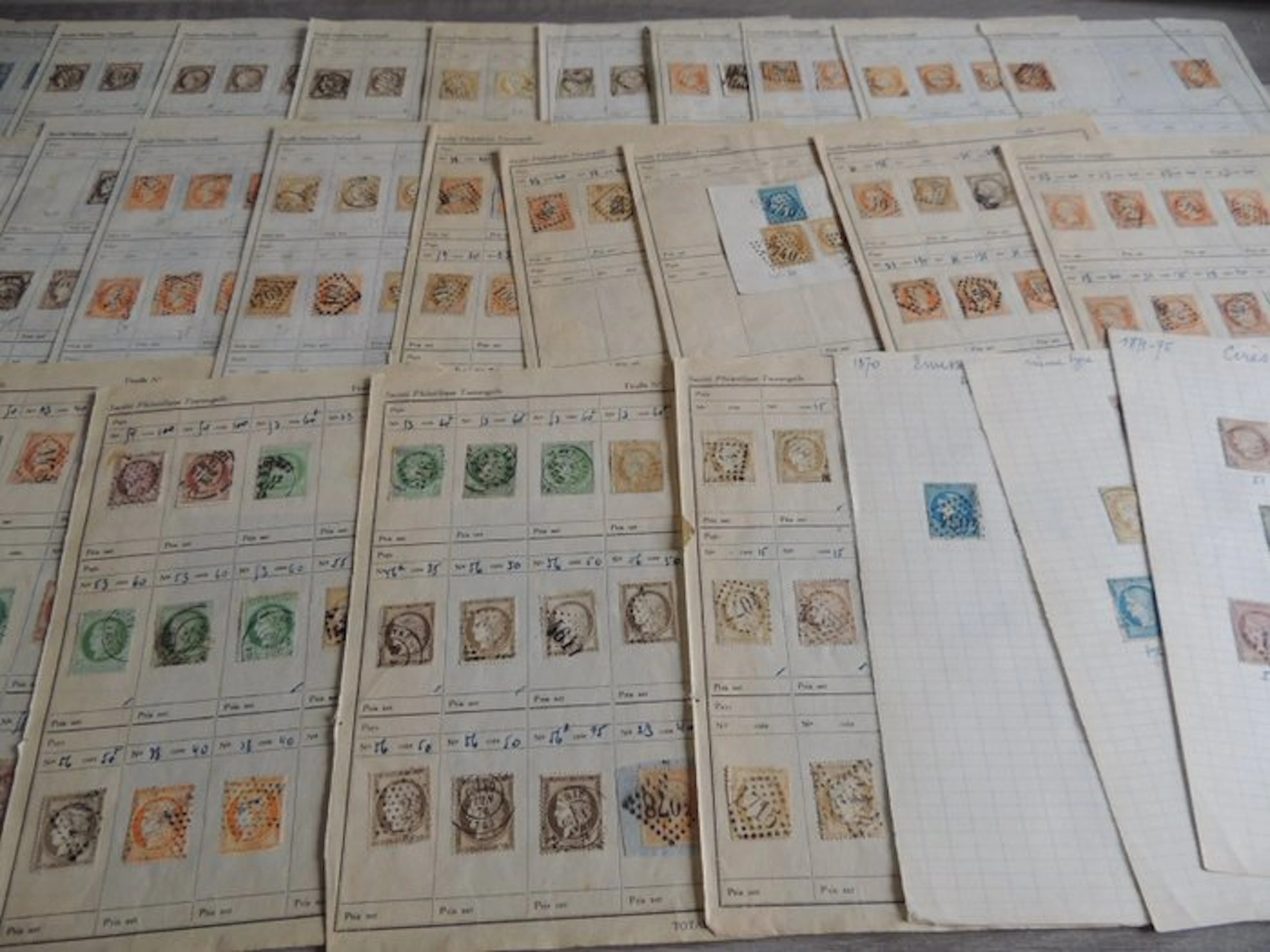 France - Classic period - Small lot of stamps on sheets
