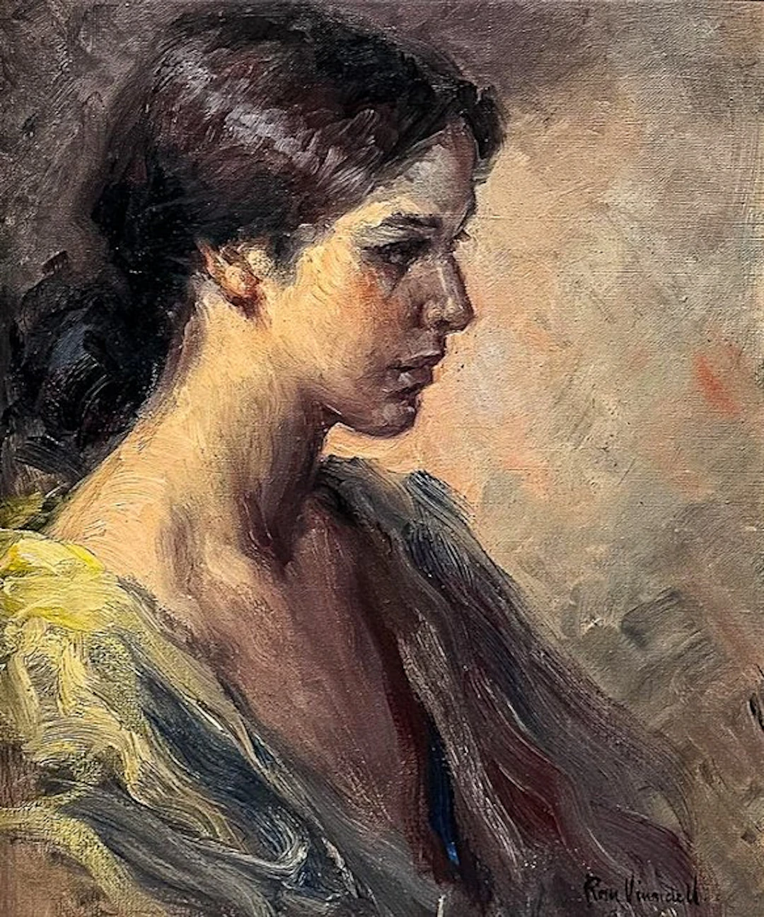 Jose Vinardell Tolra (1941-) - Joven Pensativa