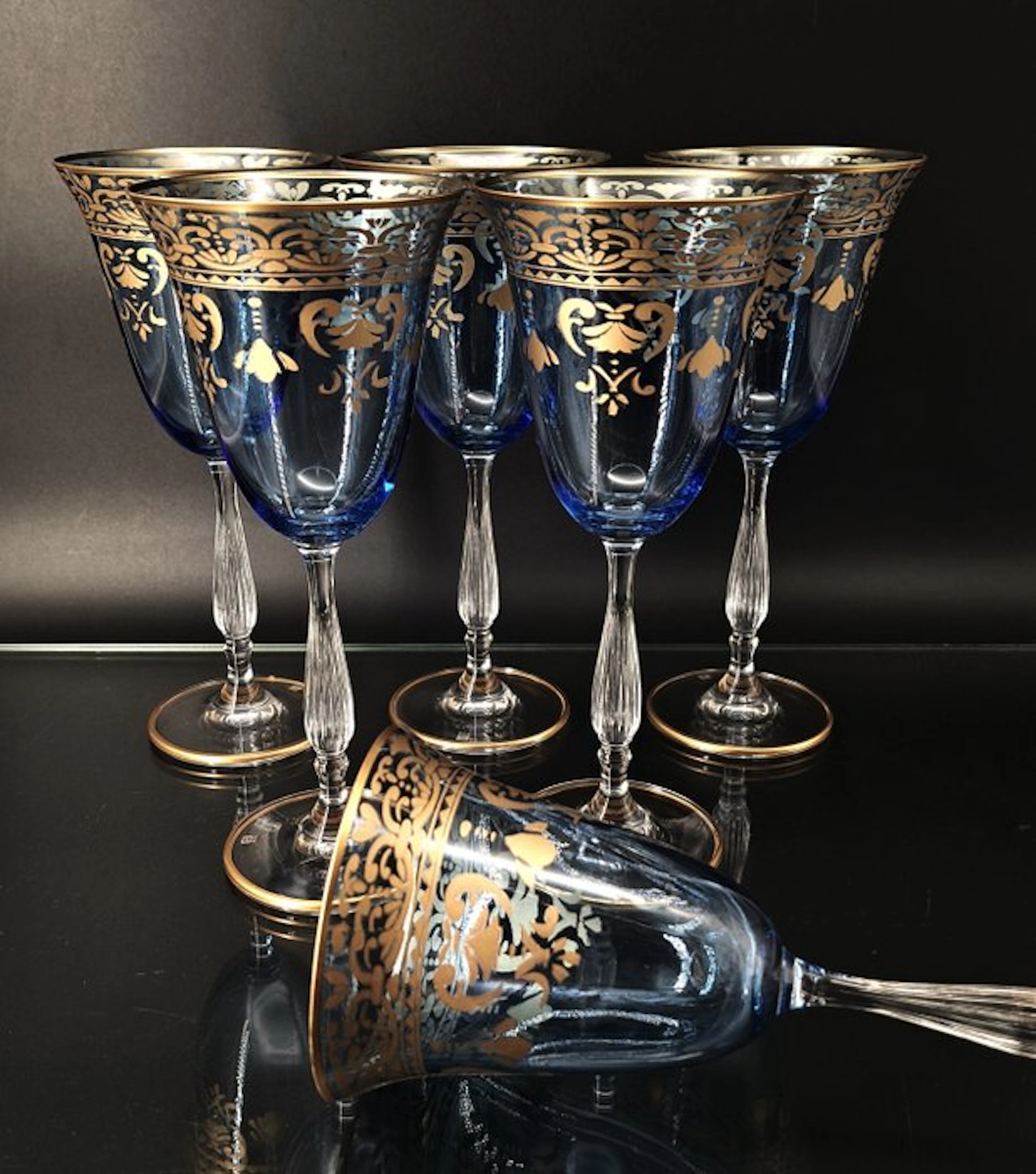 Artemisia Bohemia Firmati - Wine glass (6) - Crystal, Gold