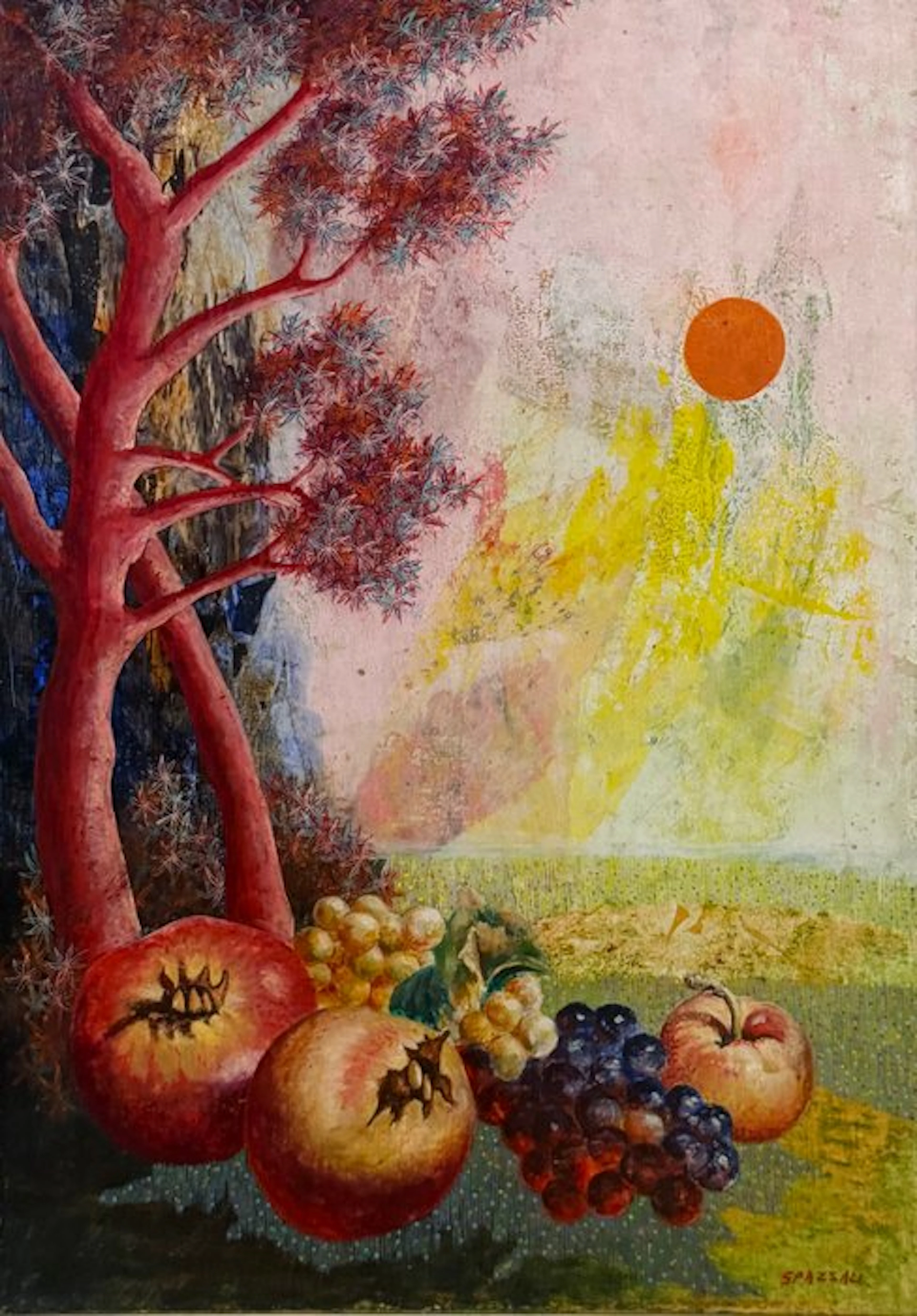 Luciano Spazzali (1911-1997) - Natura morta con melograni...