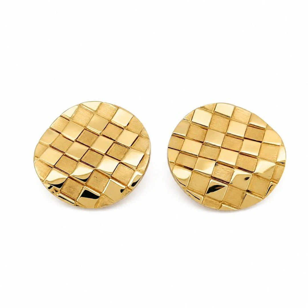 Cufflinks - 18 kt. Yellow gold, Button Covers - Made in Italy - Handmade