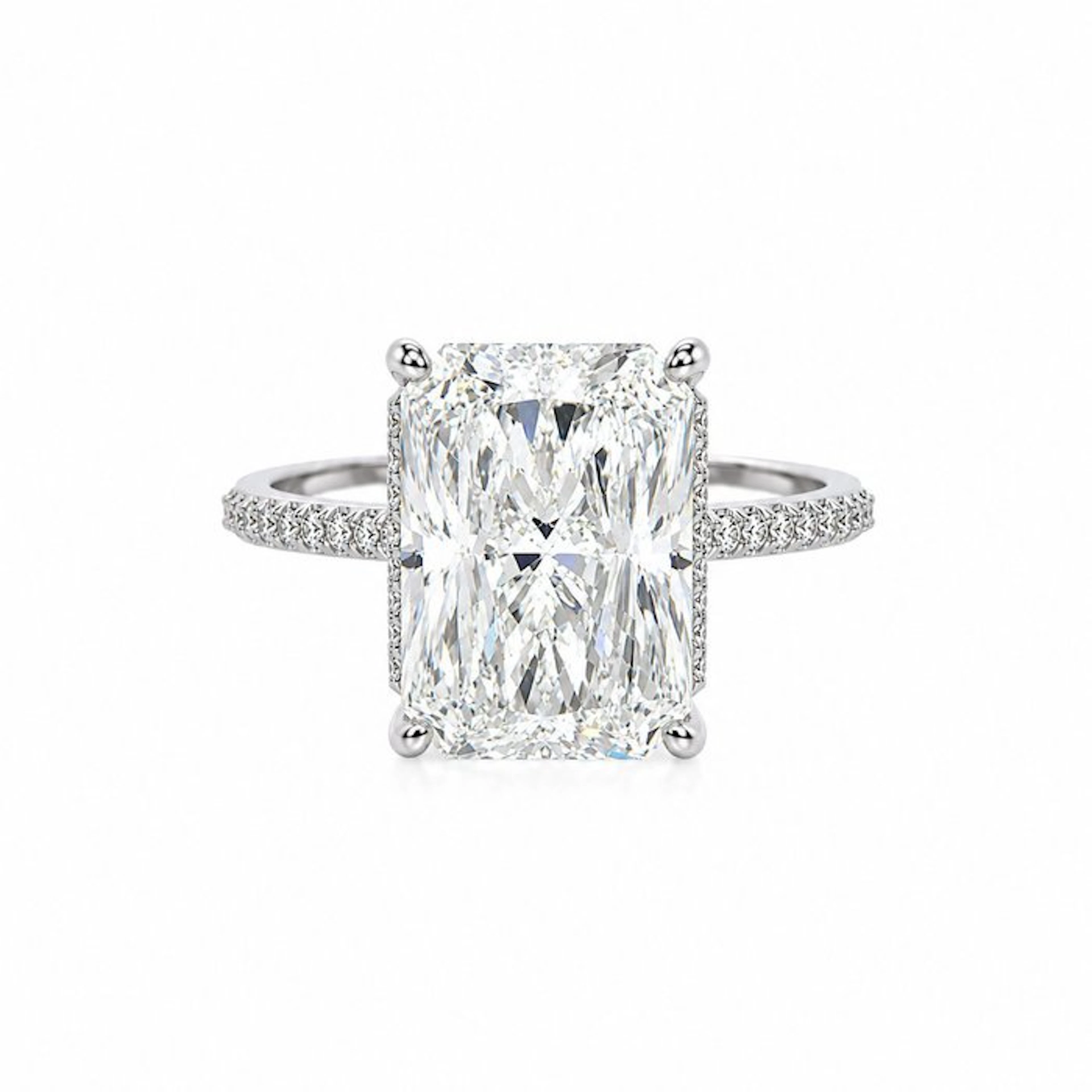 Ring - 18 kt. White gold - 6.38ct. tw. Diamond (Lab-grown) - Diamond