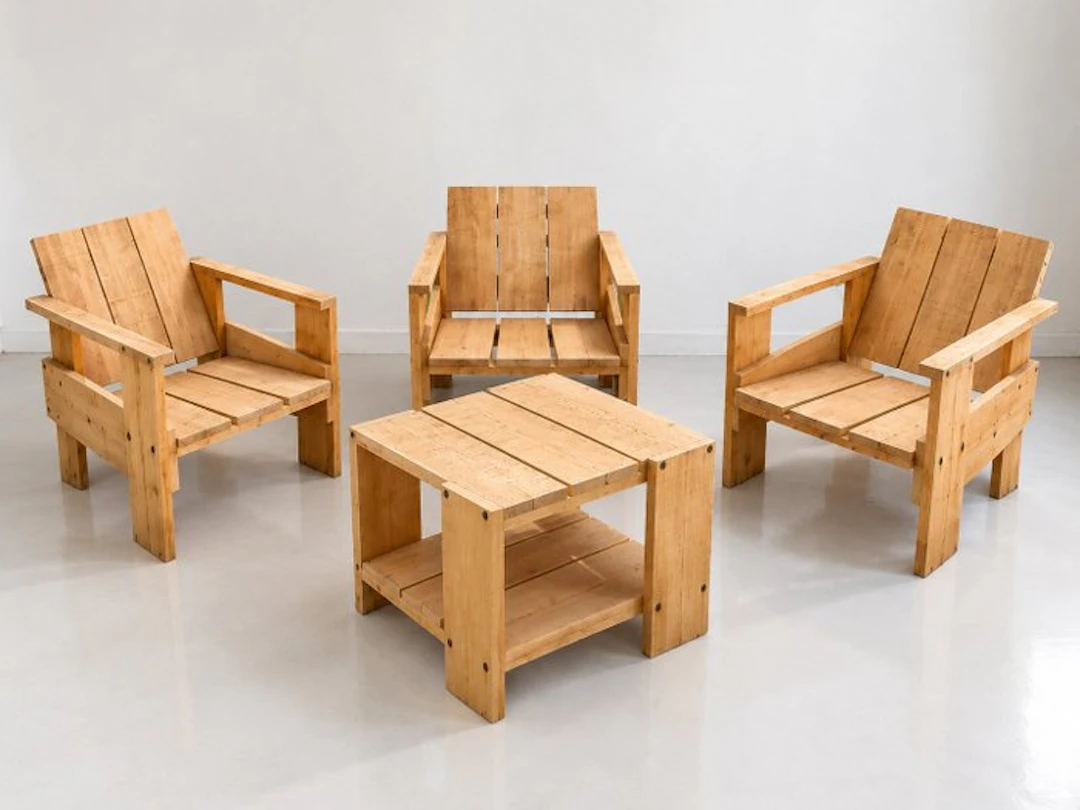 Cassina - Gerrit Rietveld - Outdoor chair (4) - Beech...
