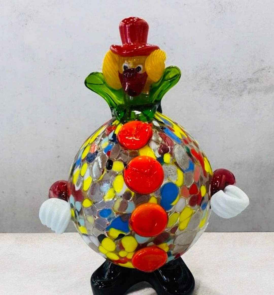 Filippo Maso - Sculpture, Clowns - 17 cm - Murano glass - 2026