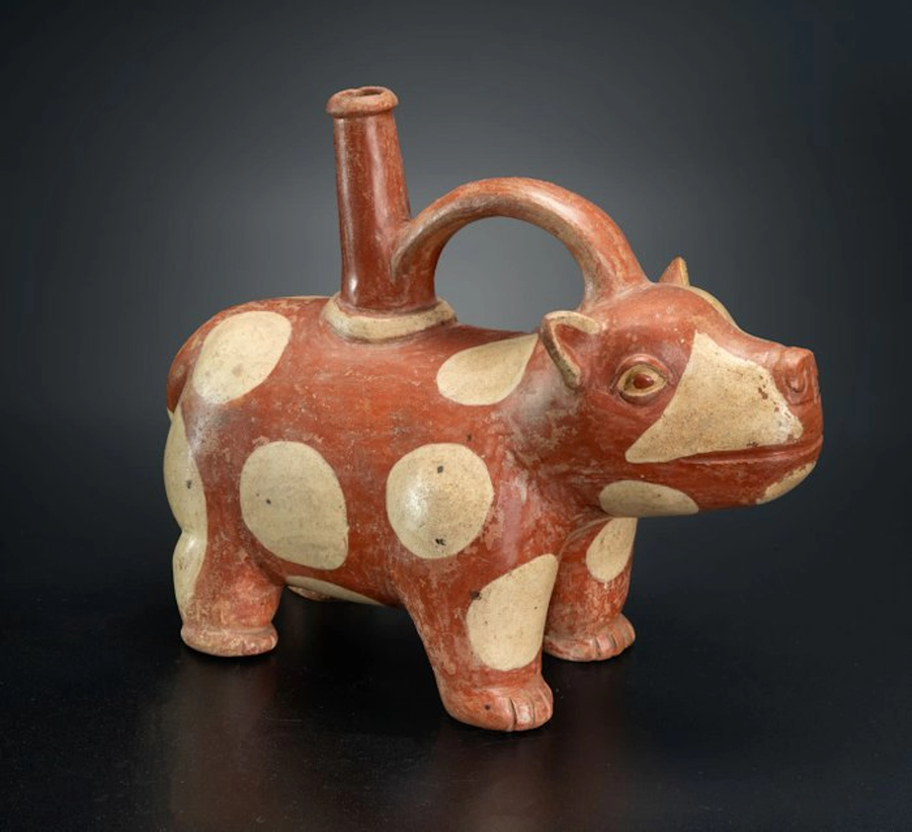 Pre-Columbian. Moche Rare Dog Vessel With Spanish Import License. Published.
