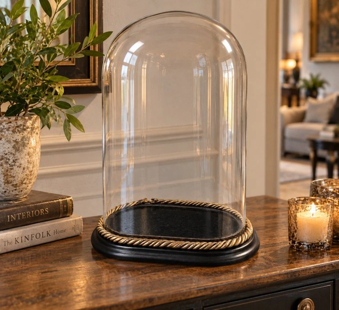 Bell jar - Glass, Wood - 1970-1980 - Oval tower
