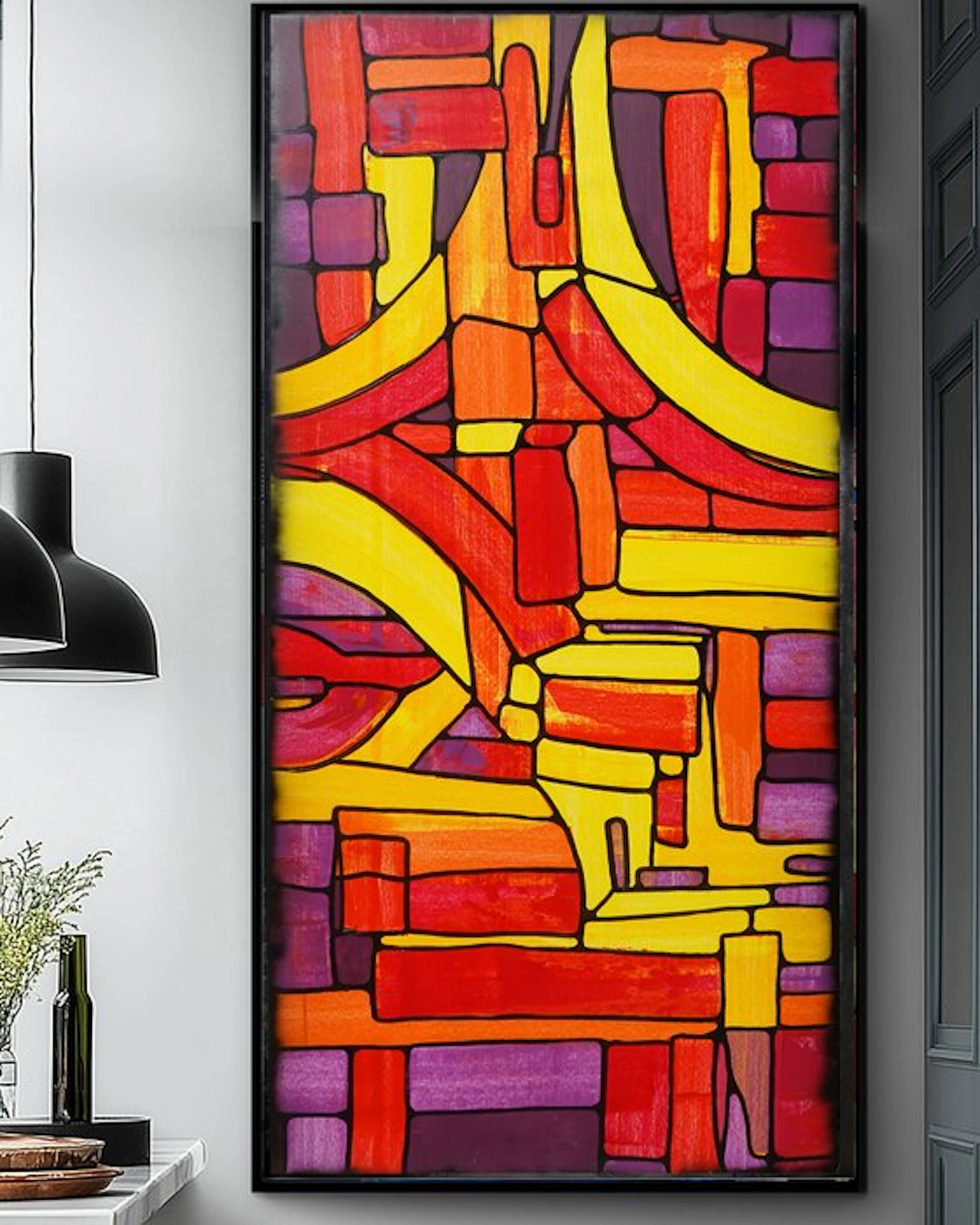 Ksavera - Abstract A1369 - painting on XXL canvas 210cm
