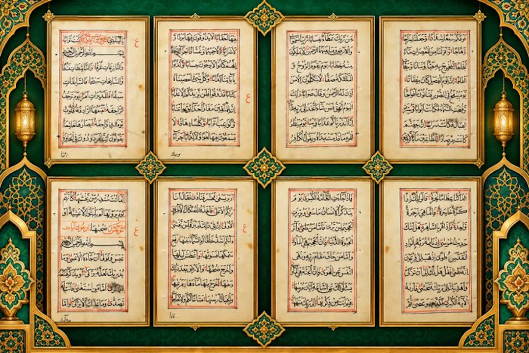 Coran (juzʾ) - 4 feuillets Coran sourate 78