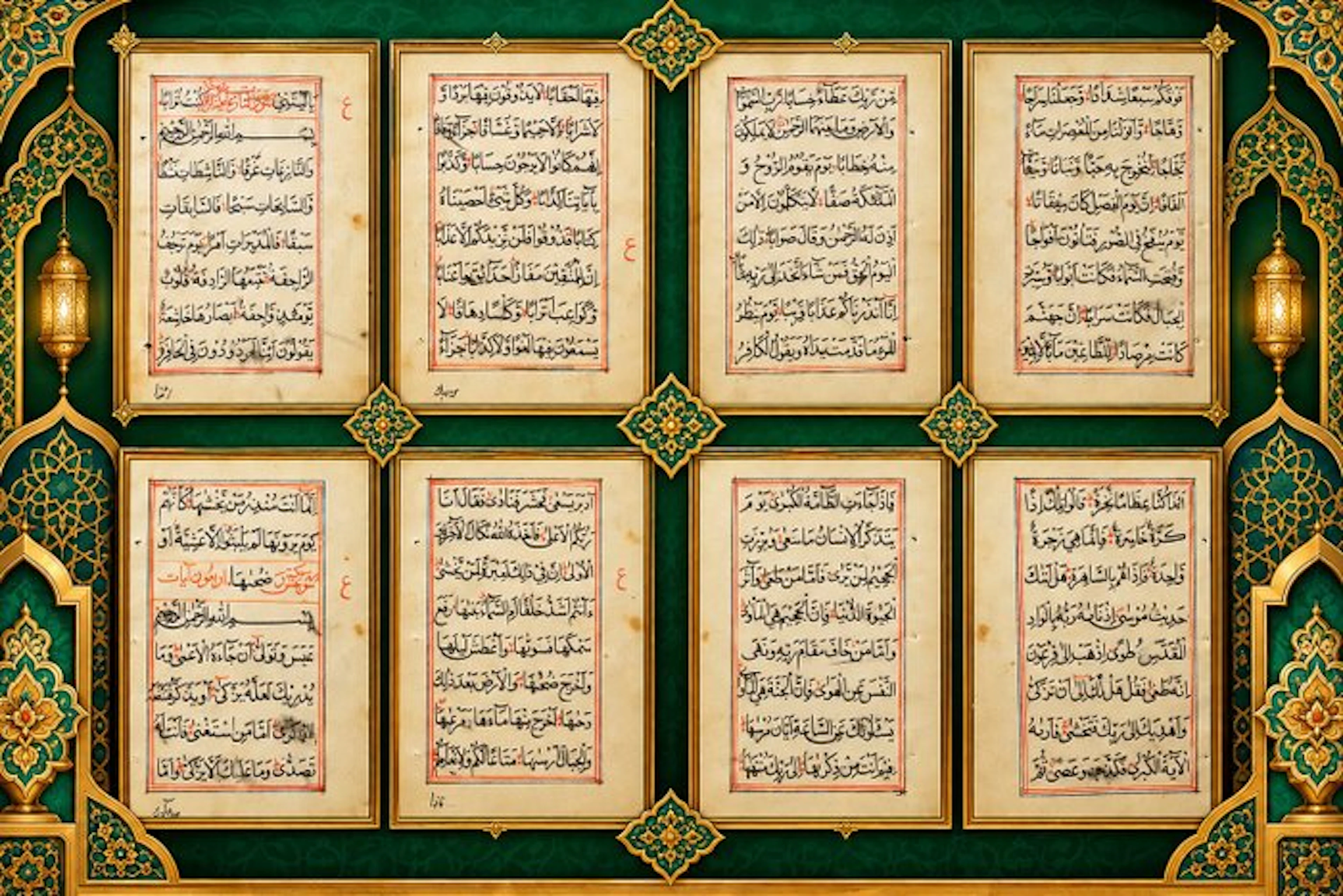 Coran (juzʾ) - 4 feuillets Coran sourate 78