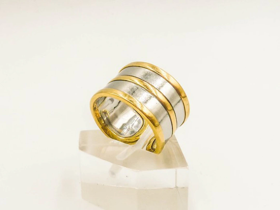 Ring - 18 kt. Steel, Yellow gold