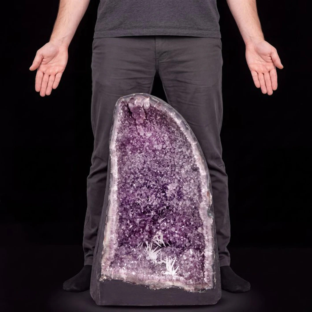 Vivid Amethyst & Calcite Needles - 48x27x30 cm - Geode- 39 kg