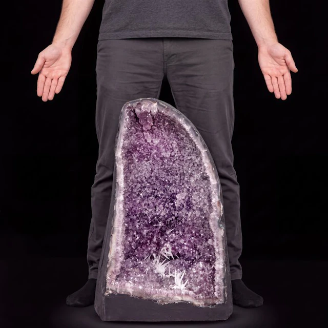 Vivid Amethyst & Calcite Needles - 48x27x30 cm - Geode- 39 kg