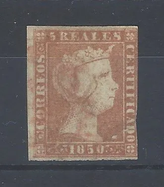 Spain 1850 - Rare Queen Elizabeth II stamp - red datestamp postmark
