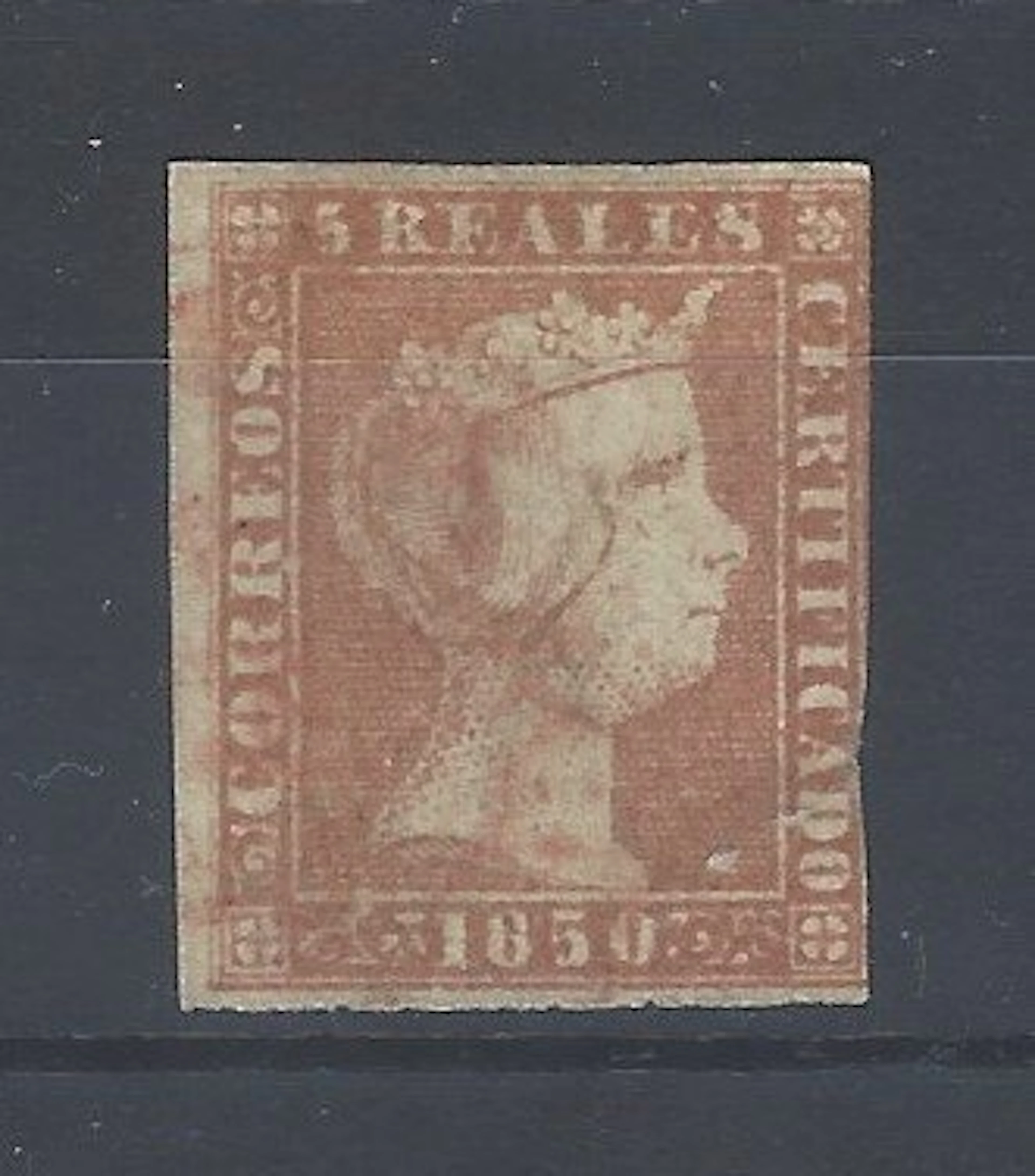 Spain 1850 - Rare Queen Elizabeth II stamp - red datestamp postmark