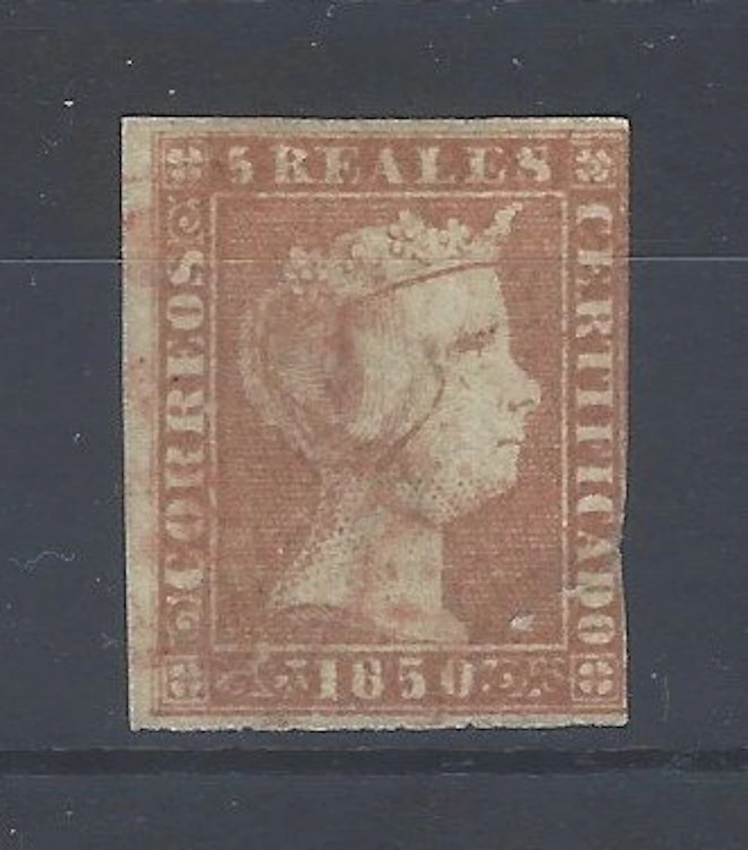 Spain 1850 - Rare Queen Elizabeth II stamp - red datestamp postmark
