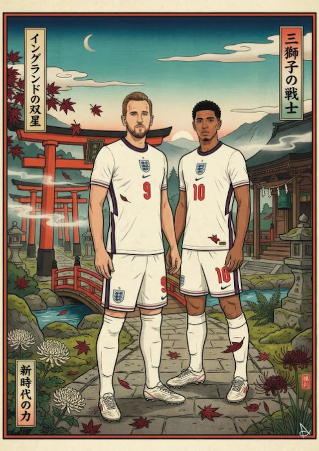 ANDSAL - Kane & Bellingham England - Ukiyo-e World Cup Special Limited Edition