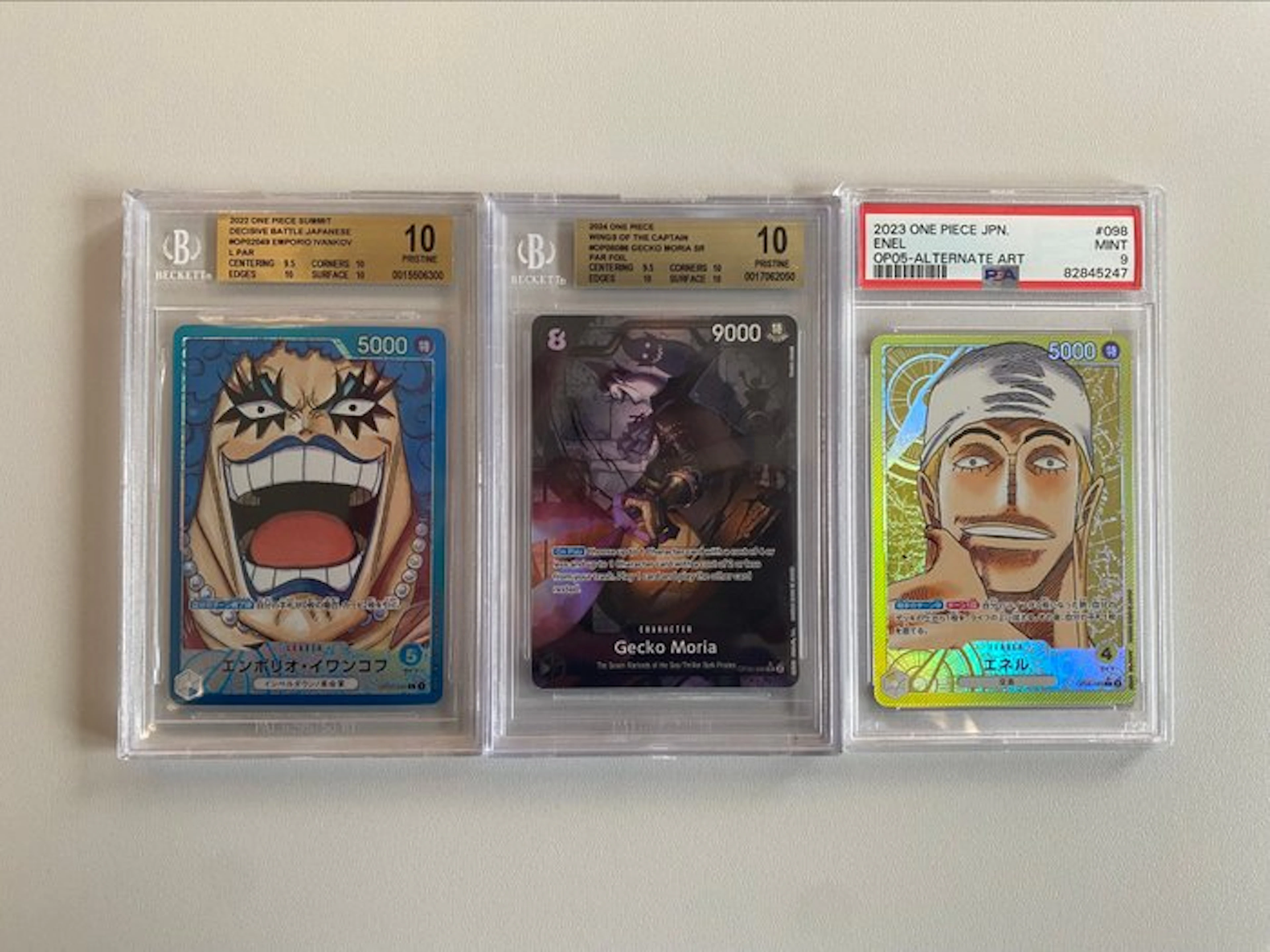 Bandai - 3 Graded card - One Piece - Beckett