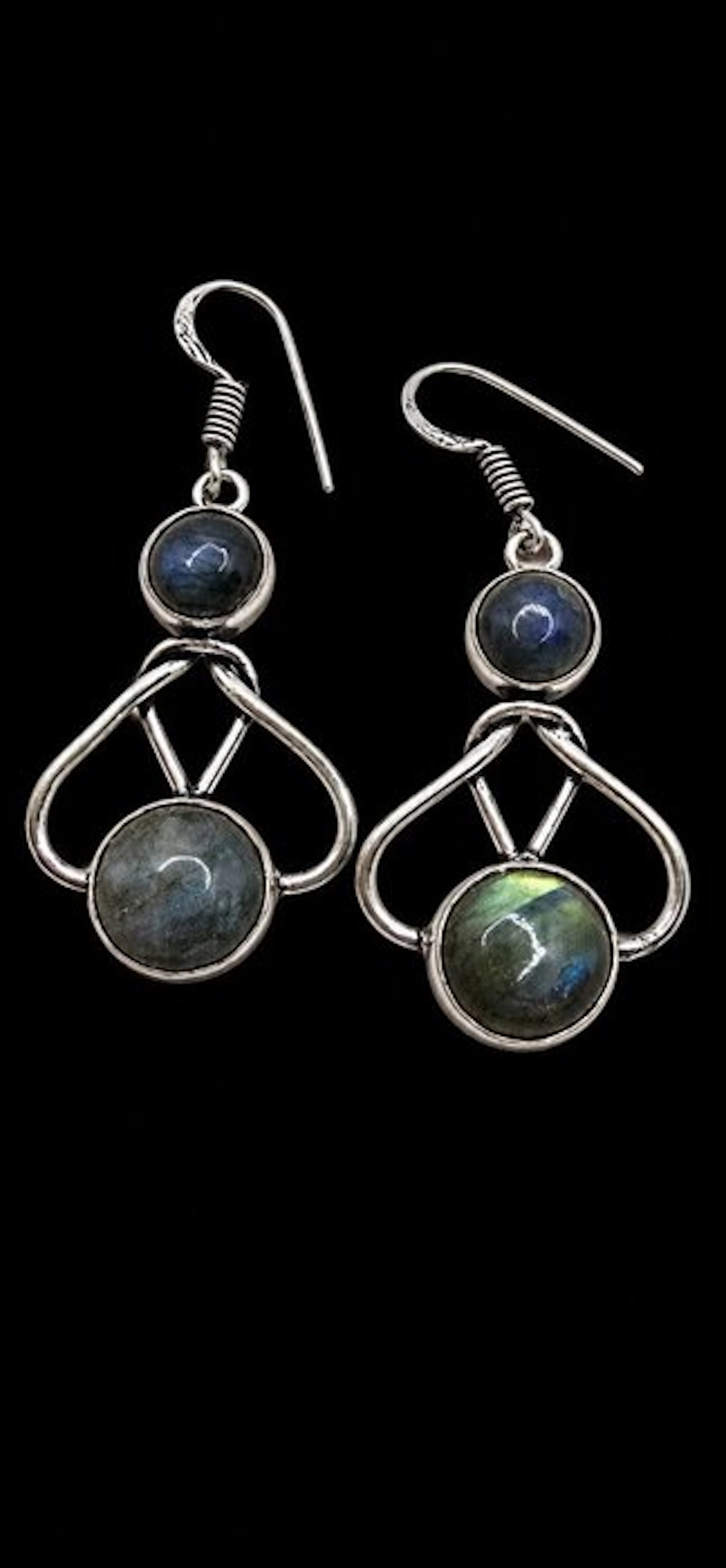 Premium Natural Labradorite teardrop earrings - Earrings
