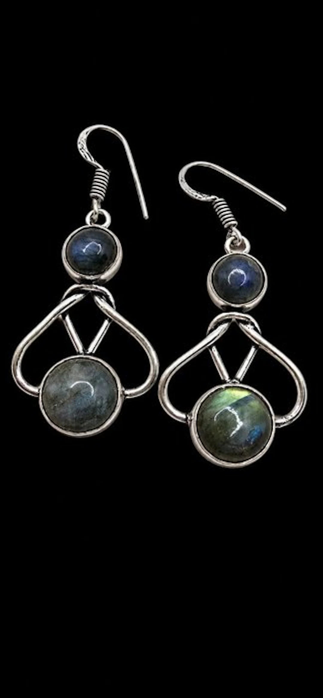 Premium Natural Labradorite teardrop earrings - Earrings