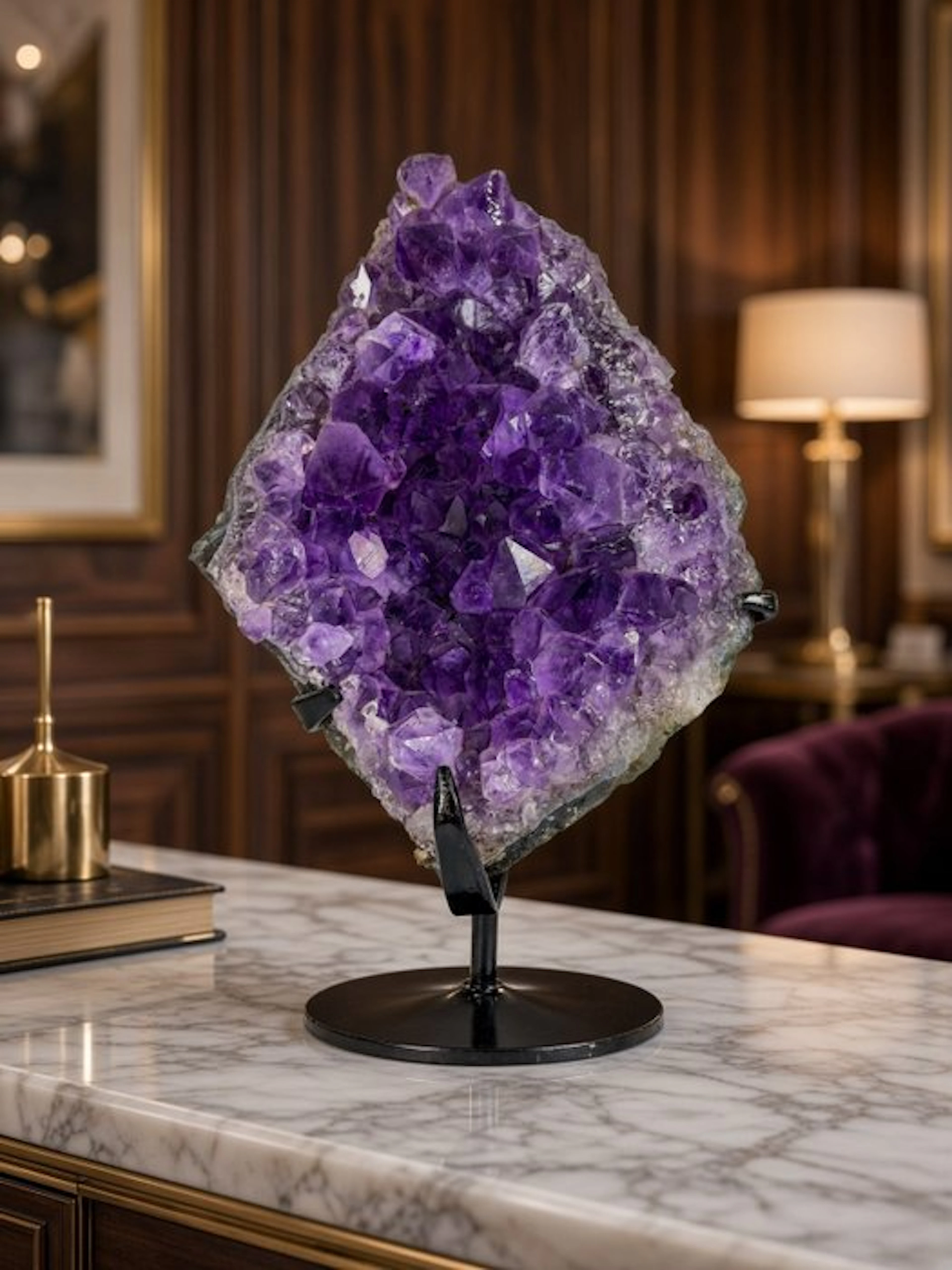 Quality amethyst on custom stand - unique quality piece...