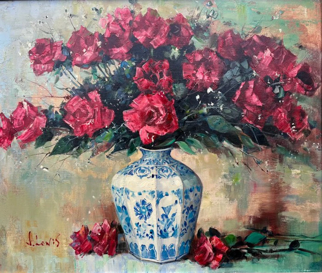 British school (XX) - Vaas met bloemen