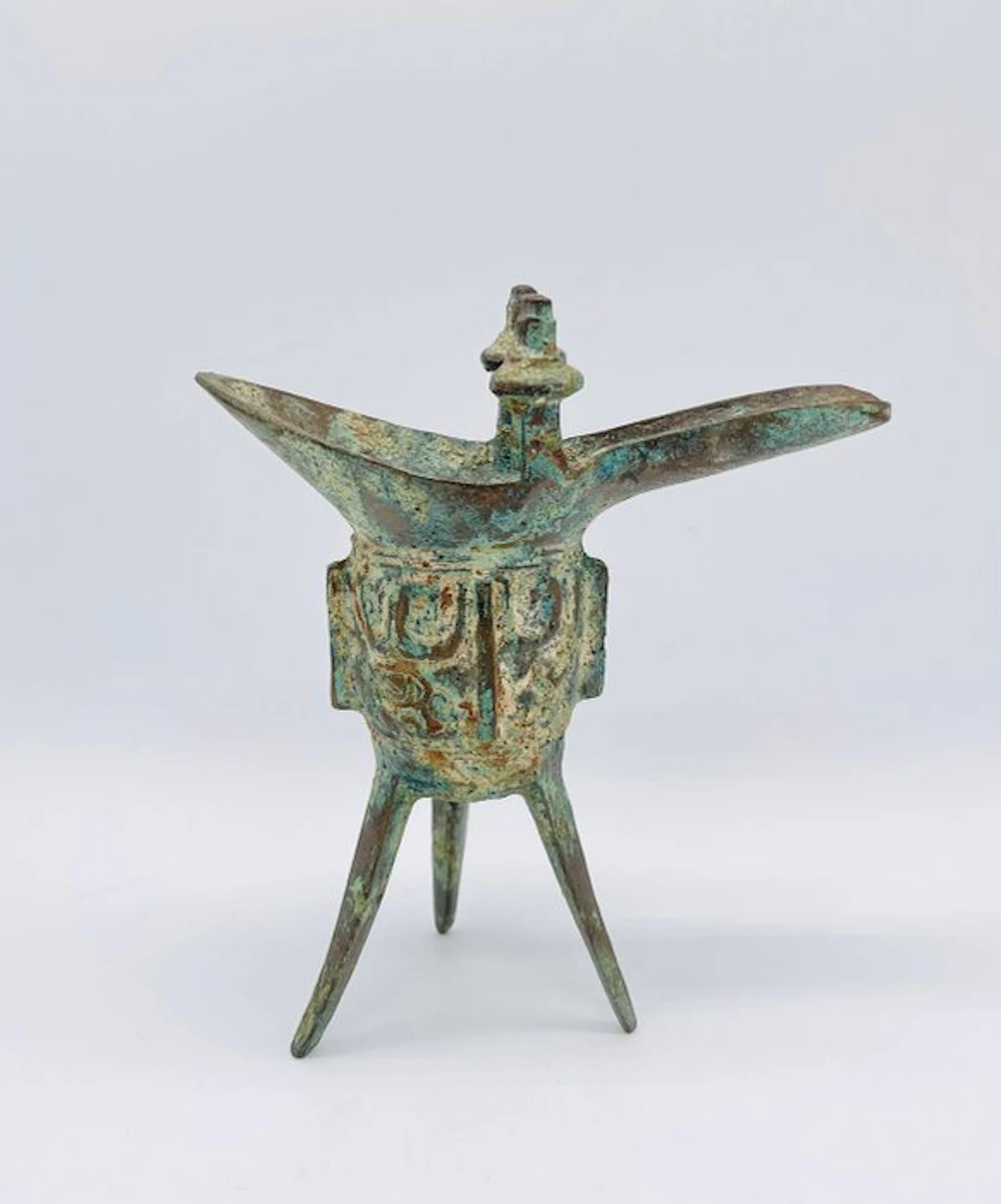 Vessel - Bronze - 20th century - Bronze Jue archaic style