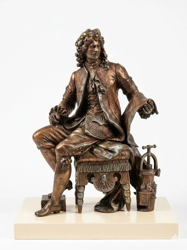 Statuette, Molière - 35 cm - Spelter