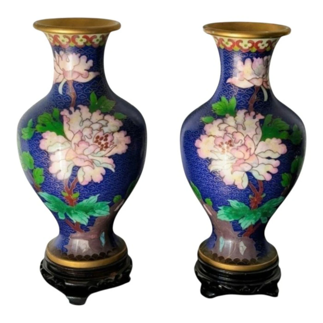 Vase - partitioned - China - Pair of Vases (No reserve price)