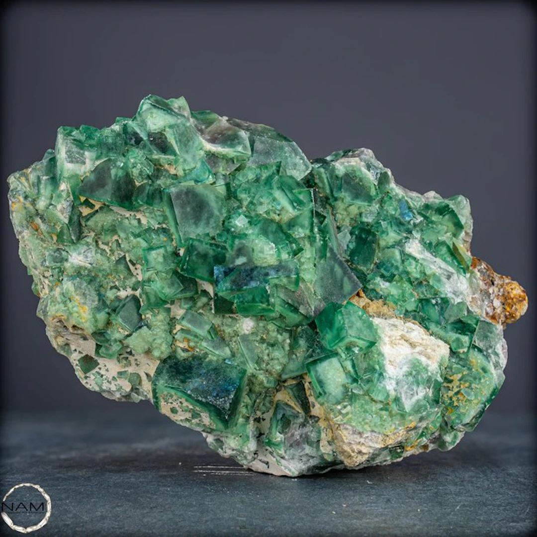 Unique fluorite cluster – Crystal Beauty in Emerald Green- 3478.17 g