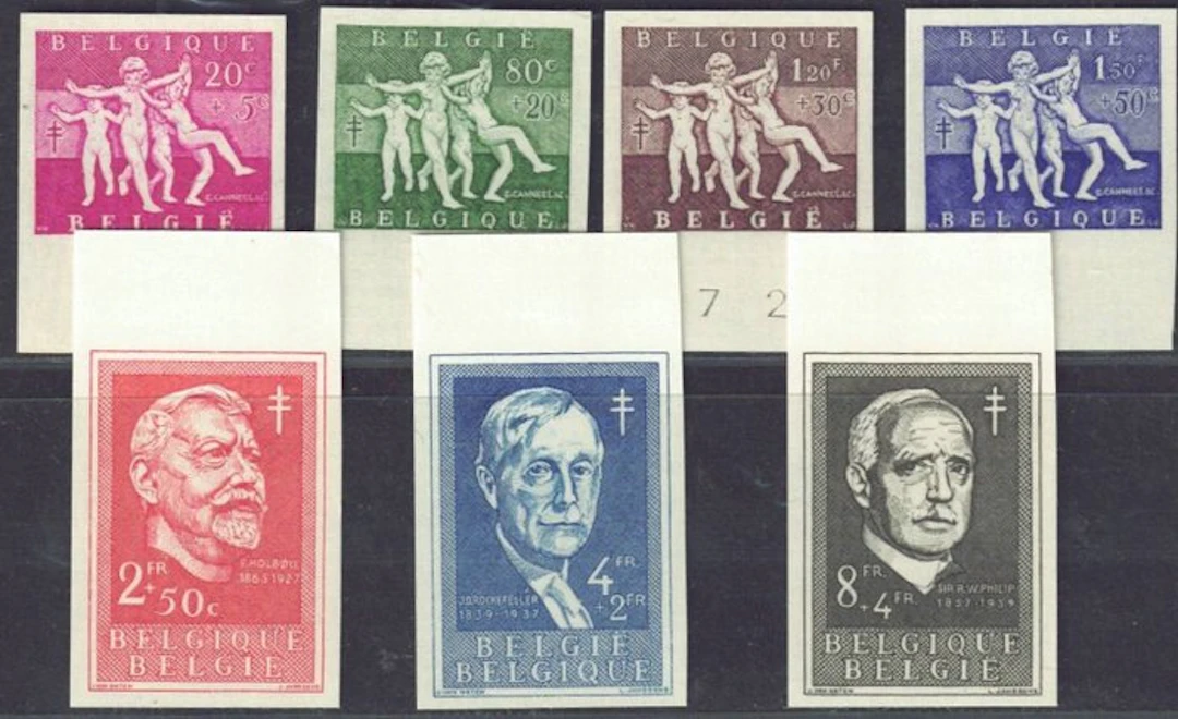 Belgium 1955 - Anti-tinging series "Spring Joy" untanned...