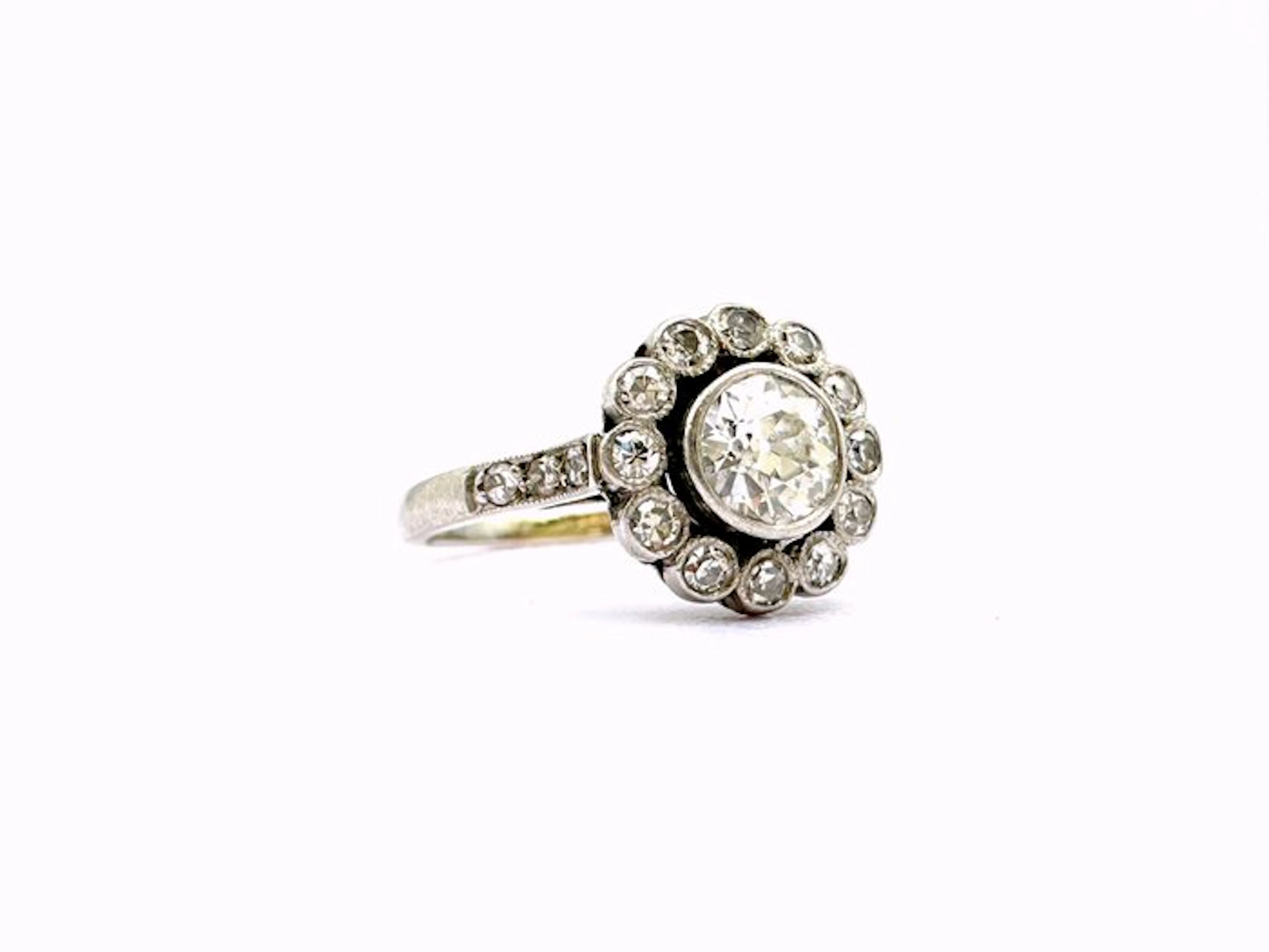 No reserve price - Ring Platinum - 0.90ct. tw. Diamond (Natural)