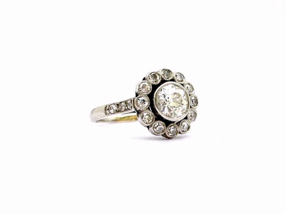 No reserve price - Ring Platinum - 0.90ct. tw. Diamond (Natural)