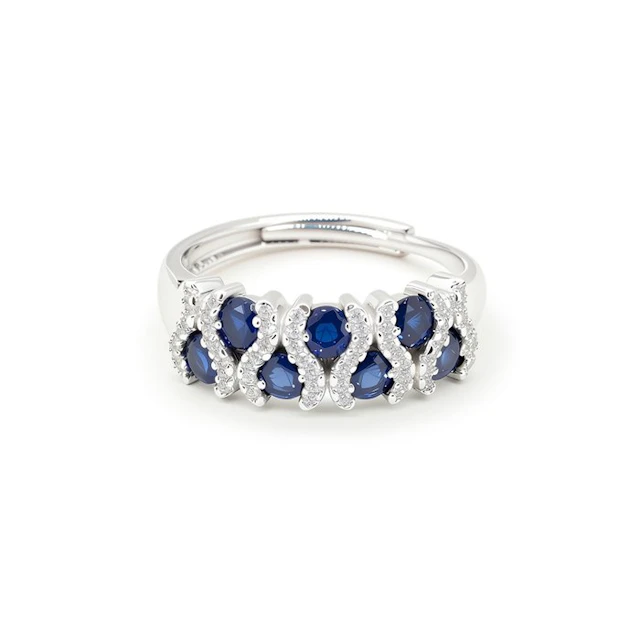 No reserve price - Ring Gold-plated Sapphire - Topaz - 18kt Gold Plated