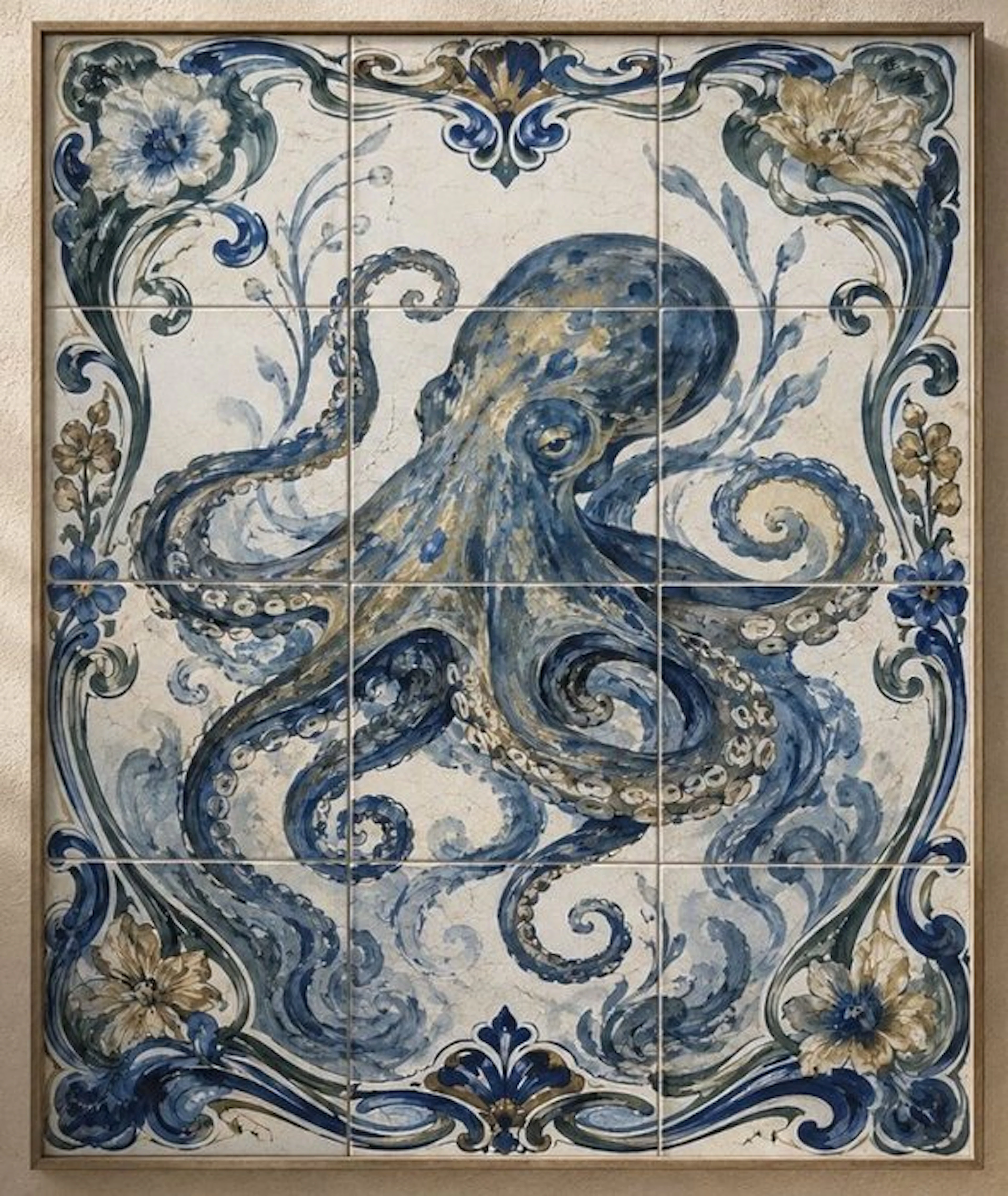 Riviera Tiles - Figure - 'The Blue Octopus' - Large...