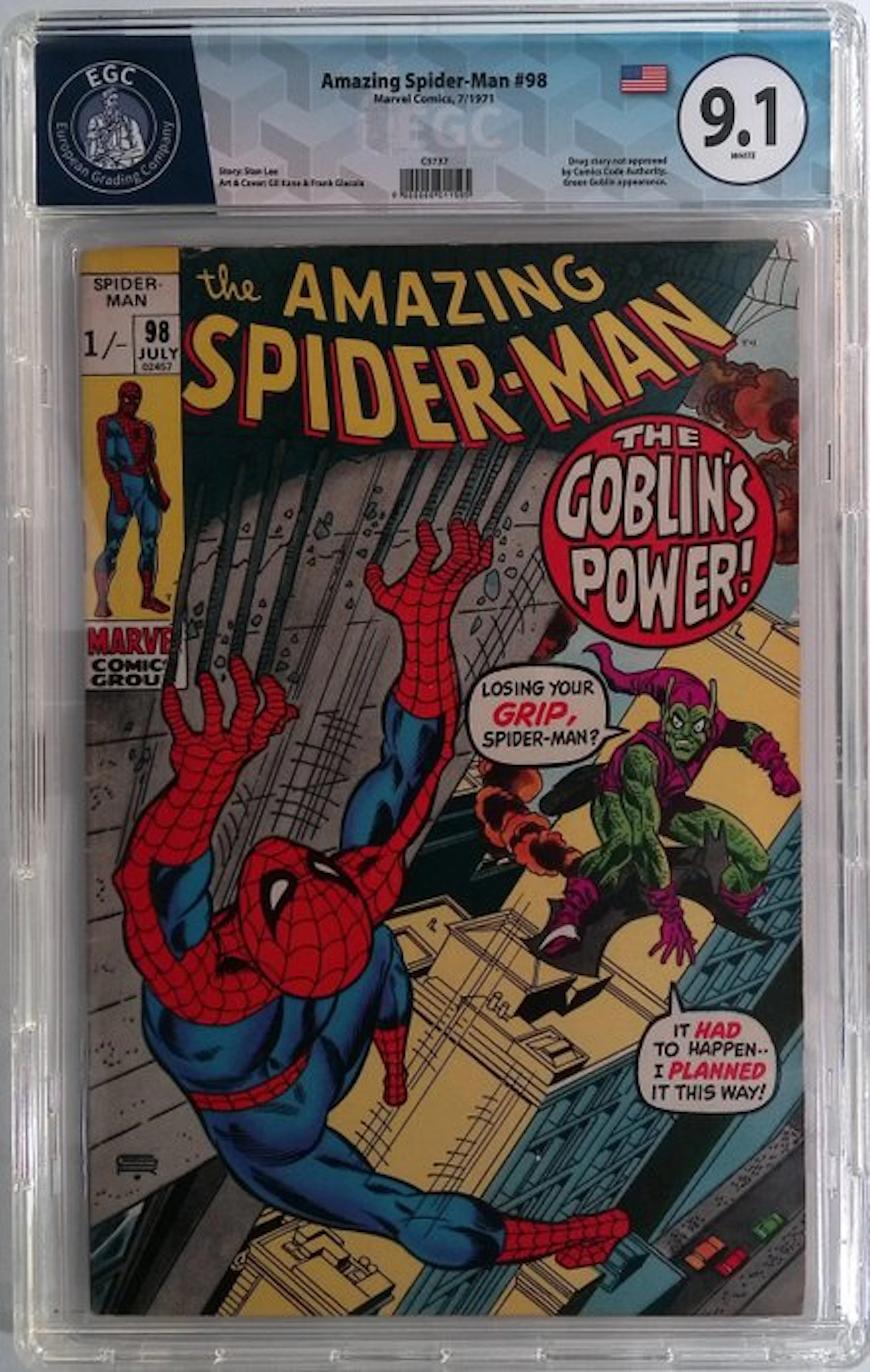 Amazing Spider-Man #98 - EGC 9.1 - 1 Graded comic - First edition - 1971