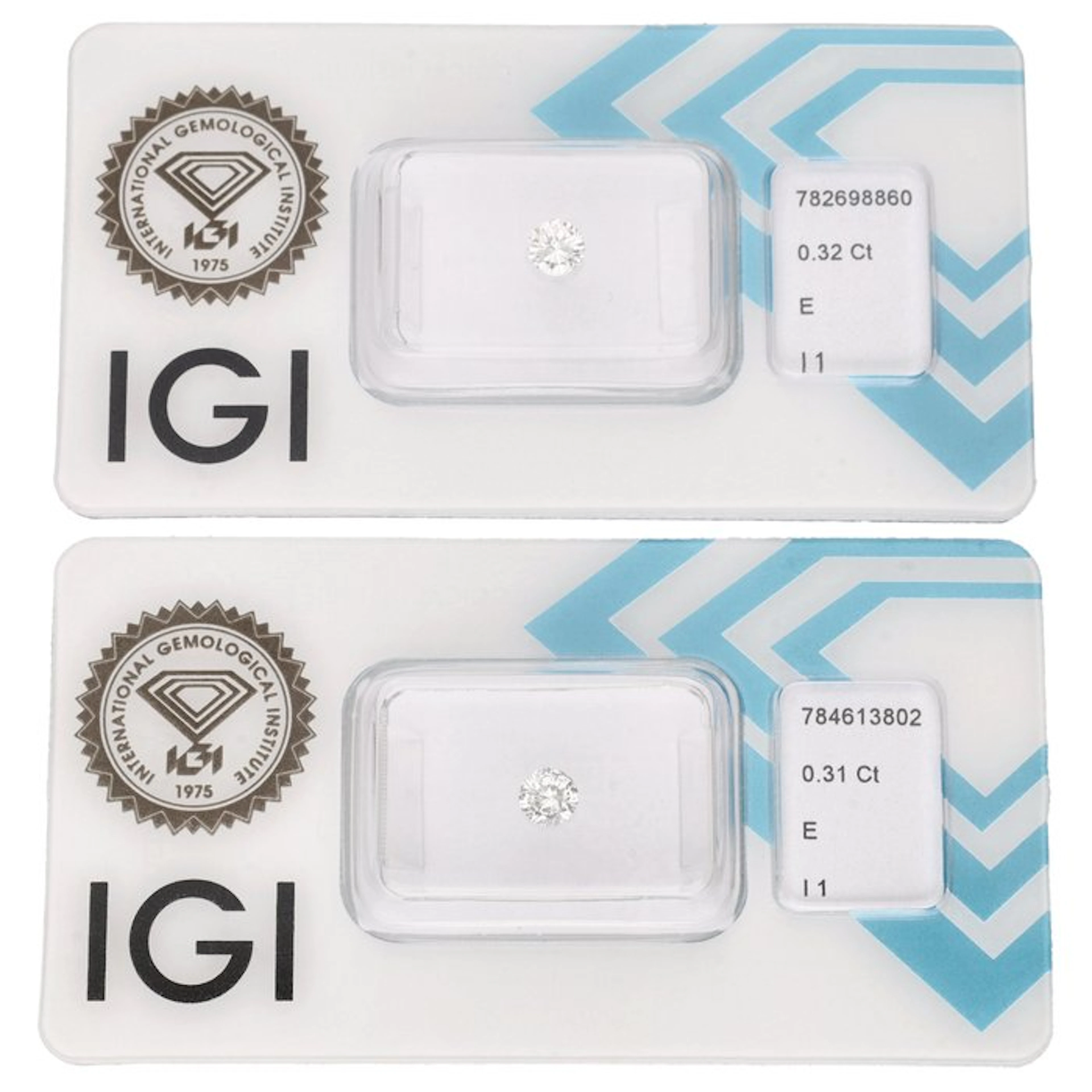 No reserve price - 2 pcs Diamond (Natural) - 0.63 ct...
