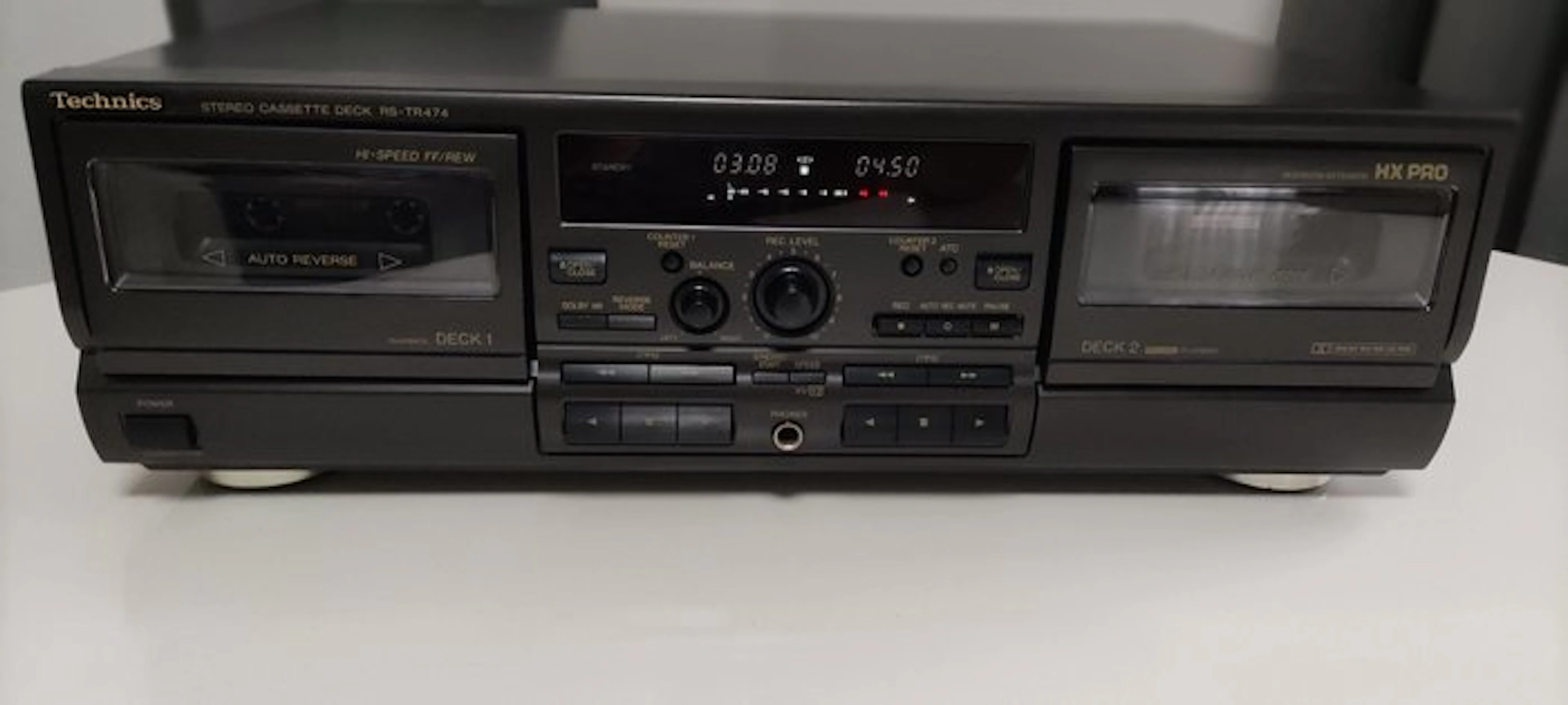 Technics - RS-TR474 Dual Auto-Reverse Stereo Audio-cassette deck