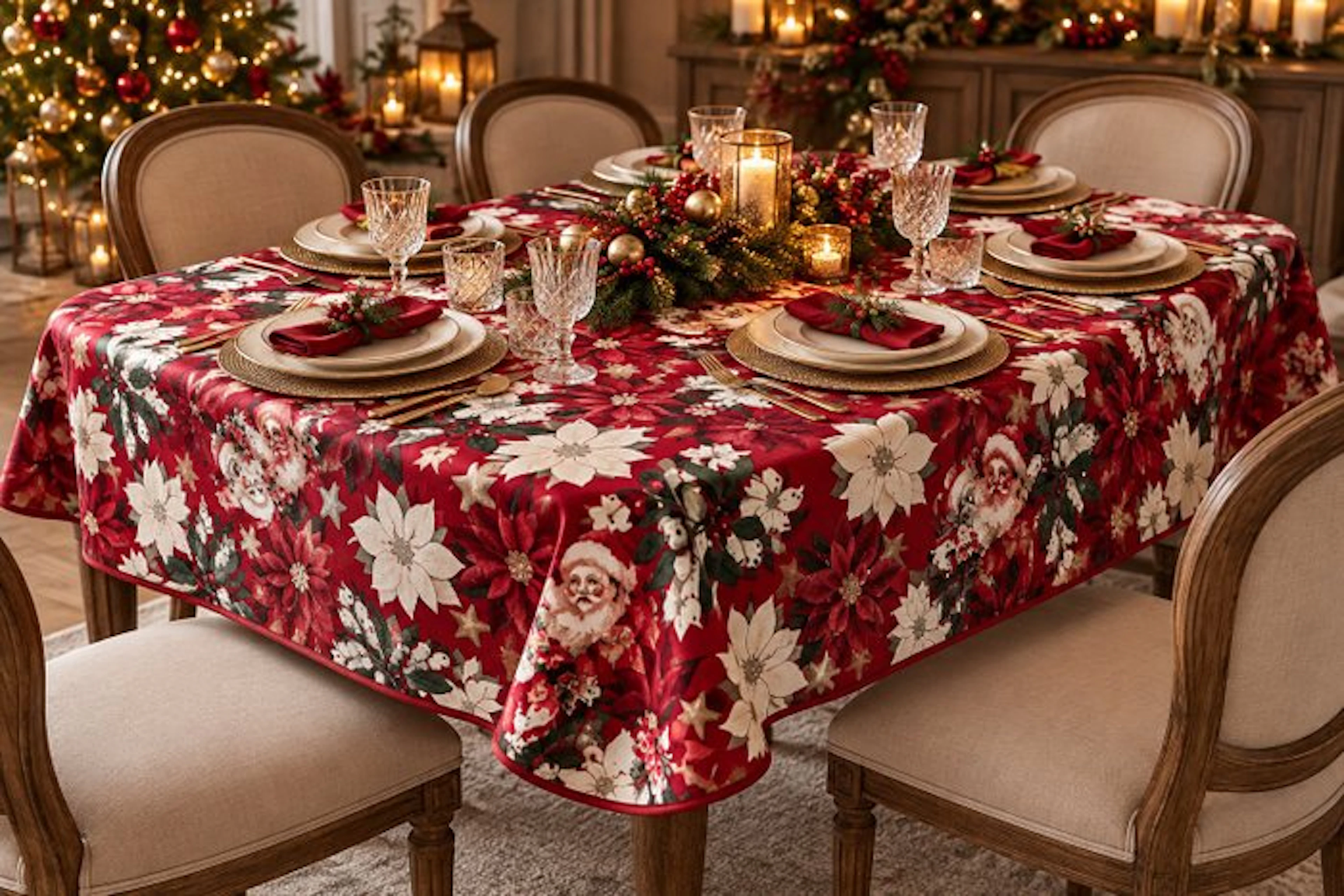Red Christmas Magic - Tablecloth - 175 cm - 140 cm