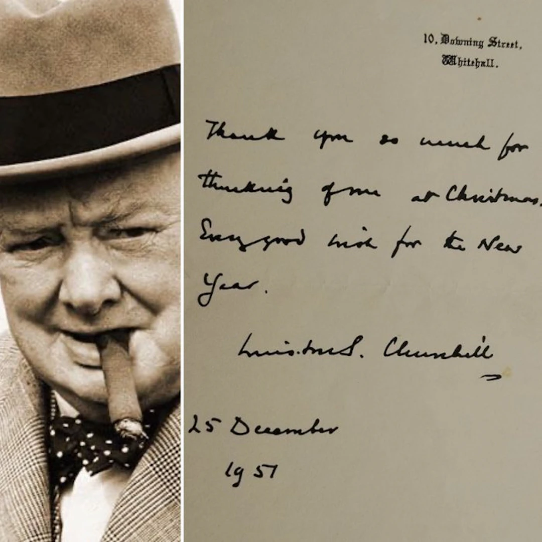 Winston Churchill - Lettera di auguri - 1957