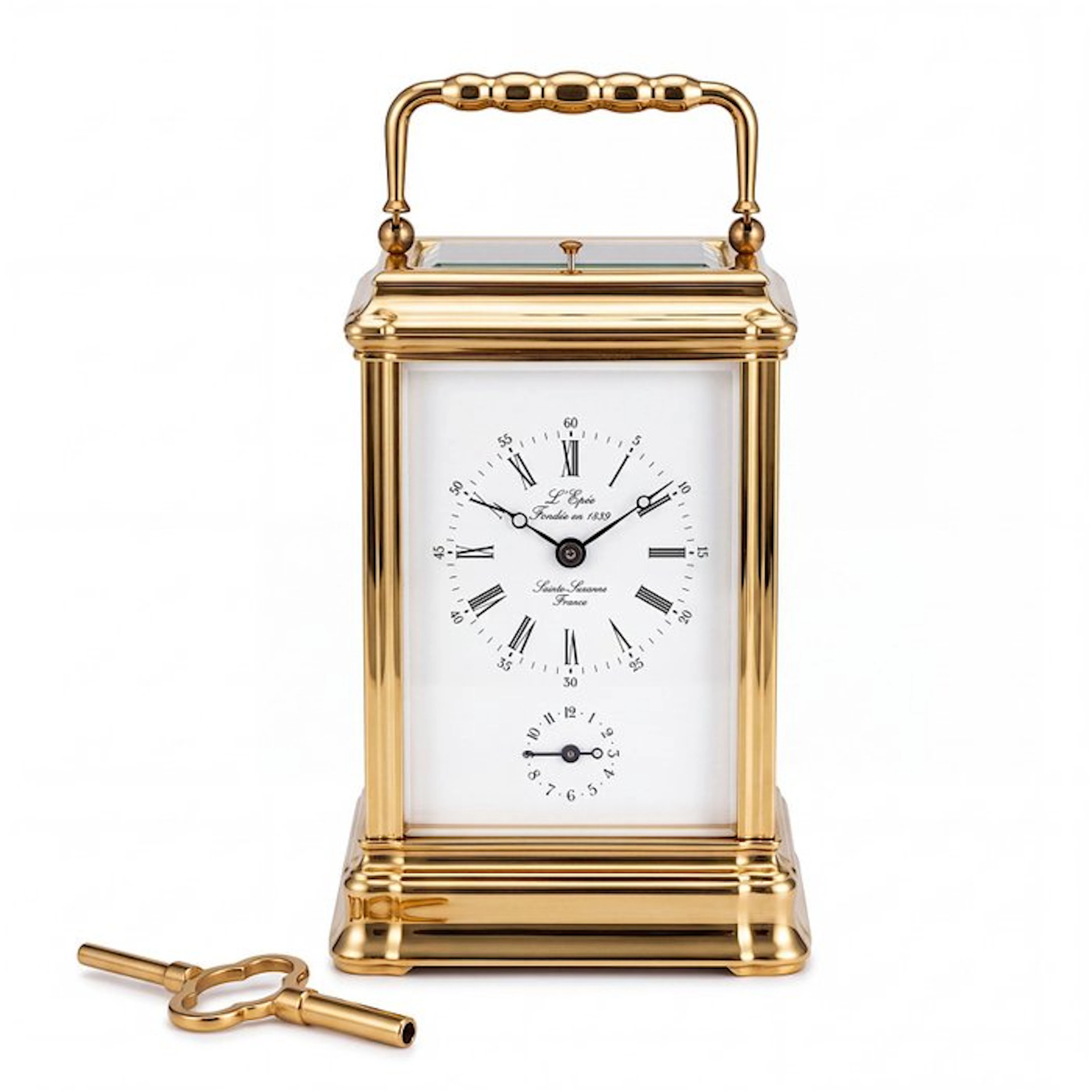 Officer's travel clock (2) - L'Épée 1839 - Gold-Plated Brass - 1980-1990