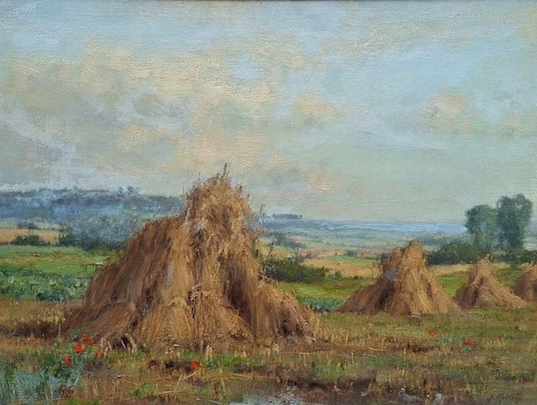 Jan Holtrop (1917-1995) - Korenschoven in Zuid-Limburg