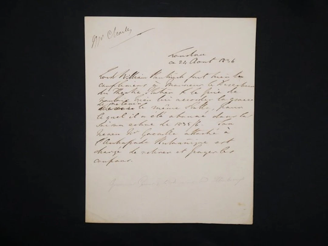 Lord William Bentinck - Concernant leThéâtre Italien à Paris - 1836