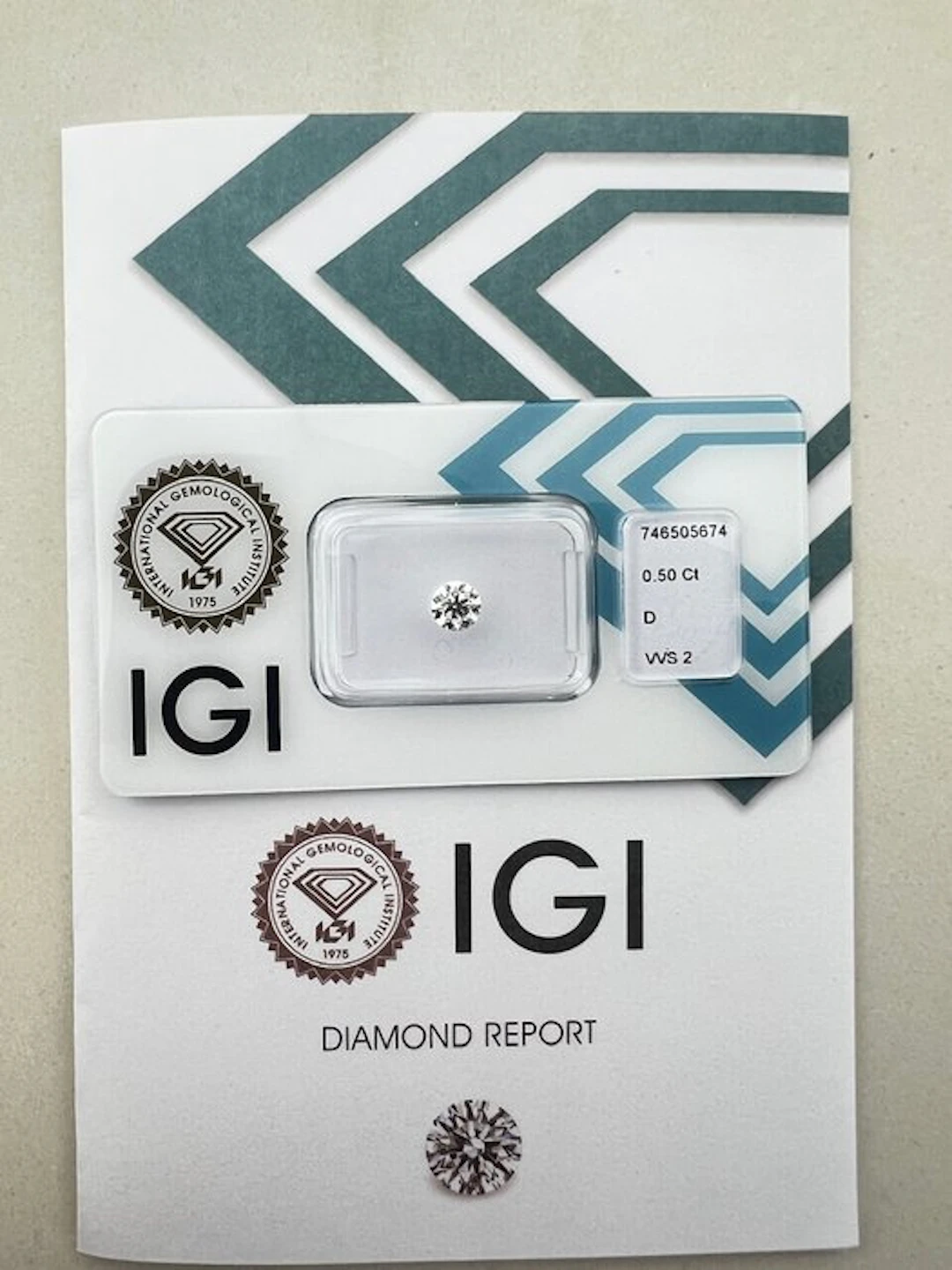 1 pcs Diamond (Natural) - 0.50 ct - Round - D...