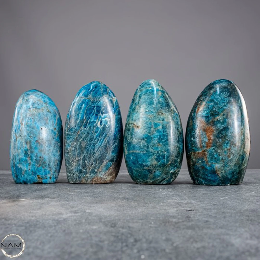 Apatite Freeform Lot – Bright blue hues in natural diversity- 2119.19 g - (4)
