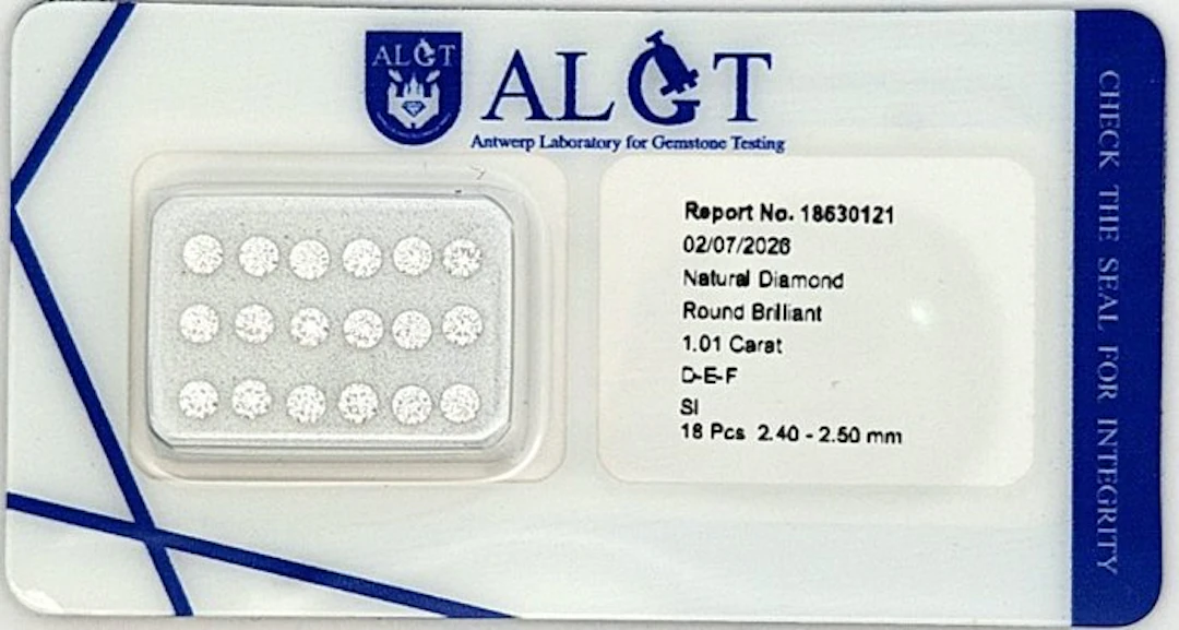 18 pcs Diamond (Natural) - 1.01 ct - Round - F