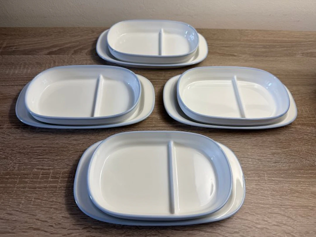 Set of Eight KLM Bussiness Class Plates - Breakfast set - Earthenware